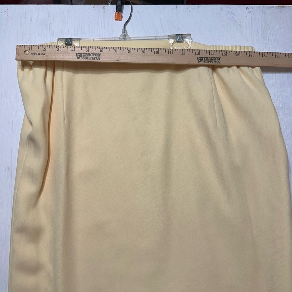 Vintage Dynasty Couture Yellow 2 Pc Set Satin Top & Skirt Formal Outfit - Picture 6 of 14